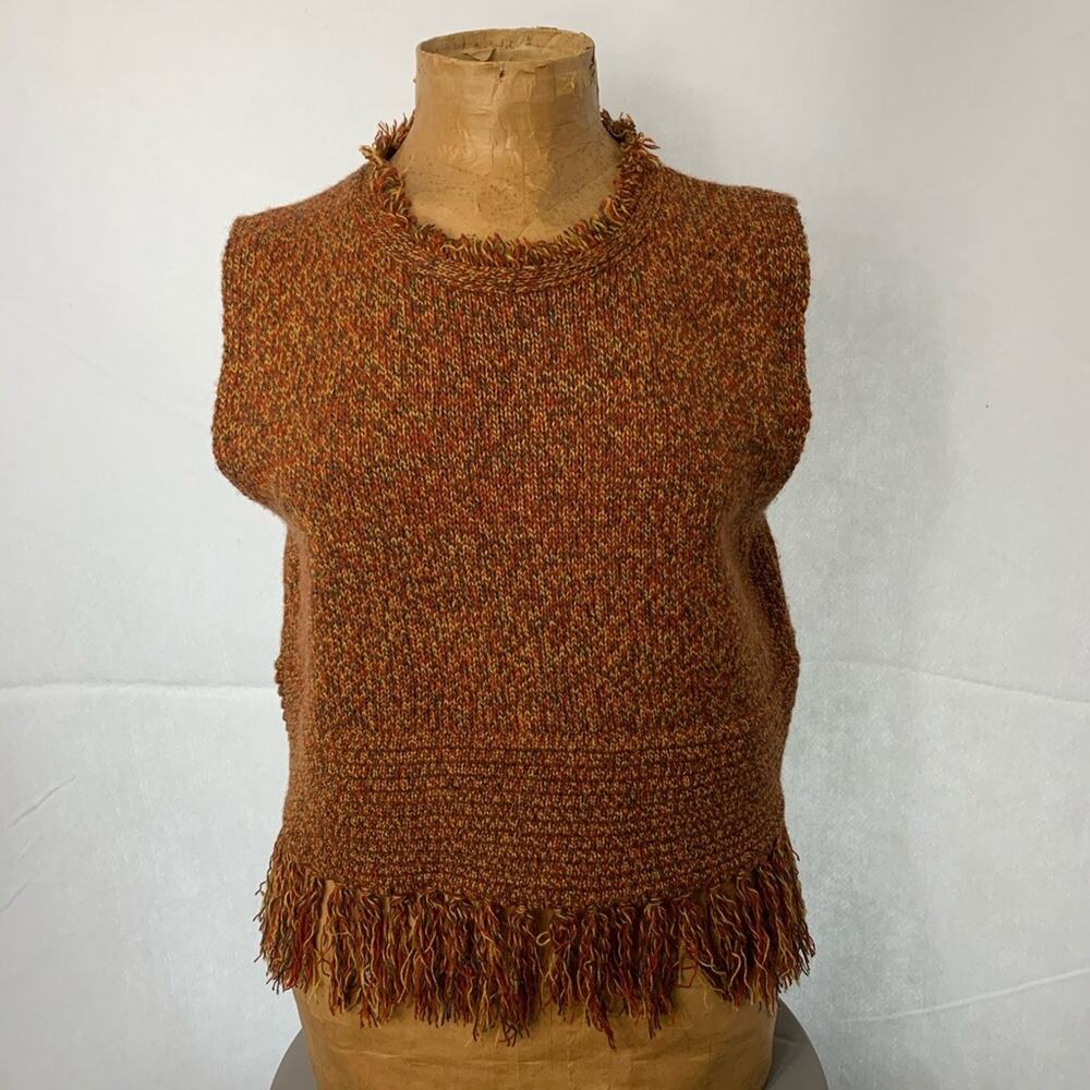 Earthbound Fringed Sweater‎ Vest. Women's Size L